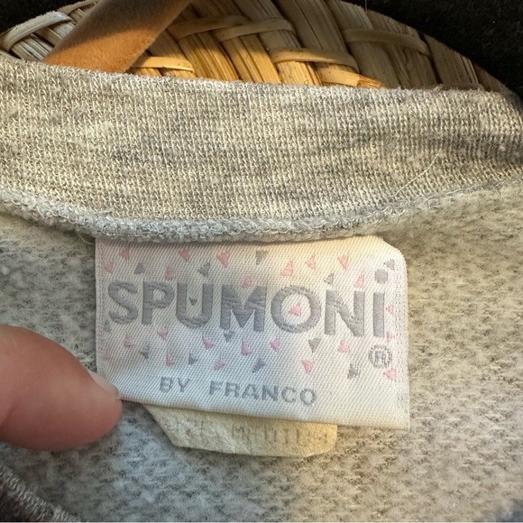 Vintage Spumoni Novelty Cats Reading Sweatshirt Womens Medium Gray White Pink - Picture 10 of 12